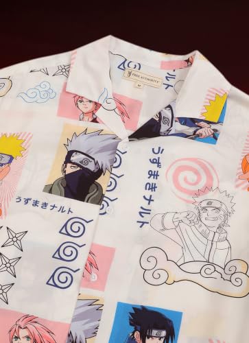 Image of Free Authority Official Naruto Graphic Printed Men White Shirt for Young Men