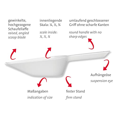 Westmark Back-/Abwiege-/Abfüllschaufel, Füllvolumen: 125 ml, Kunststoff, Halvar, Weiß, 90912251