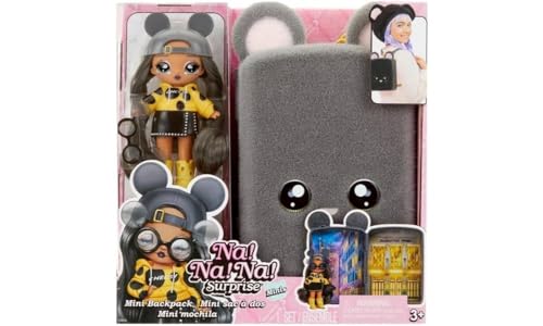 Na Na Na Surprise Mini Backpack Serie 2 - Marisa Maus - Modepuppe und Flauschiger Grauer Mausrucksack - Toll für Kinder ab 4 Jahren