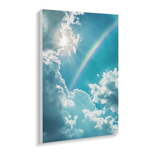 数字油絵 ラッセン 青い空、白い雲、そして虹 デジタル油絵 数字キットによる絵画 DIY絵 手塗り 平和な雰囲気 夢のような光景 数字キット塗り絵 壁飾り ホーム オフィス装飾 数字塗り絵 手工芸 初心者 大人 子供 贈り物 45×60cm