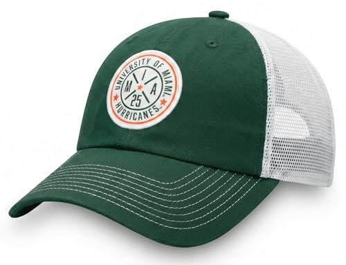 Gorra Ajustable Miami Hurricanes Verde/Blanco miniatura 1