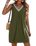 AI'MAGE Womens Sleeveless Swimsuit Cover Up V Neck Bathing Suit Coverups Bikini Beach Vacation Tank Dresses Army Green