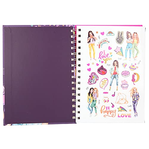 Depesche 11484 TOPModel - Neon Doodle Malbuch-Set, Ausmal-Buch mit 30 Seiten dunklem Papier und Neon-Outlines, inkl… – Bild 5