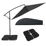 Oskar-Store zweefparasol, parasol, 300 cm, set incl. beschermhoes + parasolvoet vulbaar