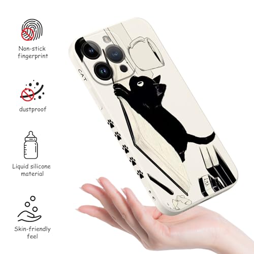 Coque silicone douce iPhone 14 Pro Max fine antichoc chat