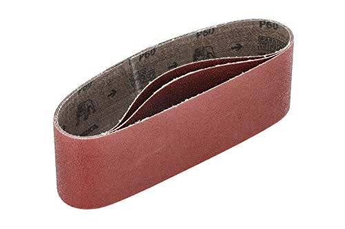 Price comparison product image Mirka Red 3 pcs fabric sanding belts 75x533mm / grit P60 / high quality sanding belt for belt sander / for sanding wood and metal