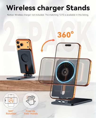 Image of Wireless Charger Stand Matching Accessory Only Compatible with T27S Wireless Charger, Full Functional Combo Partner Kit, Precise Molded Replacement Accessory for Daily Home Office Travel Use