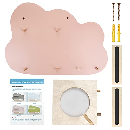 Qilucky Magnetic Wall Shelf With Space For 14 Figures For Starter Children To Play And Collect(Clouds - Pink) #TOP4