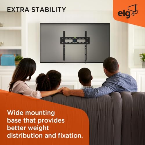Image of ELG TV Wall Mount| Heavy Duty LCD Wall Stand | Flat and Curved Panel LED Wall Mount| Universal Fixed Stand| VESA 600x400mm|Suitable for 40 to 86 Inches| Holds Upto 50Kg| FIX600