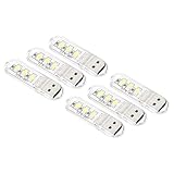 Couleur de la lumière : blanc chaud ; tension nominale : 5 V ; perle de lampe : 3 ; taille totale : 58 x 18 x 9 mm (L x l x H) ; contenu de l'emballage : 6 lampes LED USB