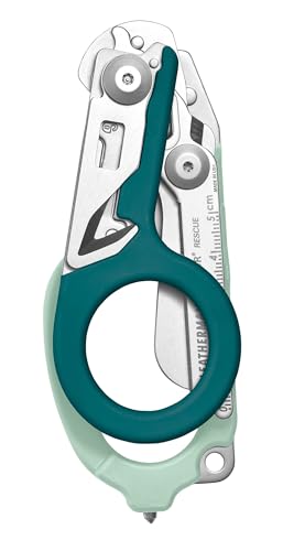 Image of LEATHERMAN, Raptor Rescue, 6-in-1 Heavy-Duty Emergency /Trauma Shears with Carbide Glass Breaker & Strap Cutter, Made in the USA, Icy Mint