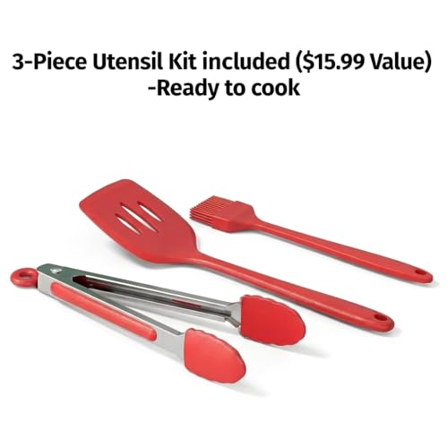 Image of AORAN Indoor Grill Electric Smokeless Set - Nonstick Electric Griddle for Indoor Use, Compact & Versatile Cooking for Steaks, Pancakes & BBQ, Includes Silicone Spatula, Oil Brush & Food Tongs