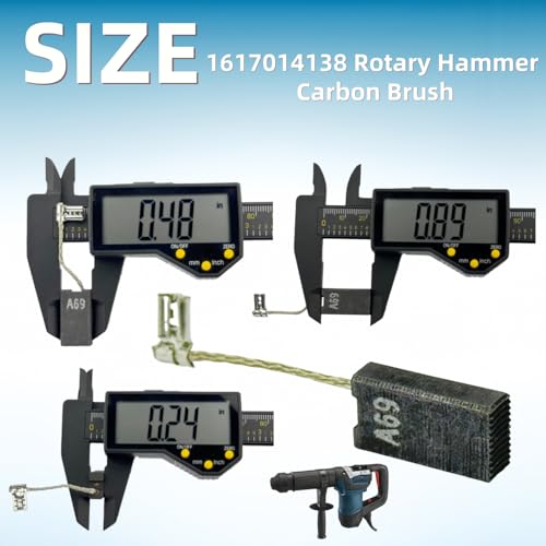 Image of 8-pcs 1617014138 Rotary Hammer Carbon Brush for Bosch 11240 11240 11247 11388 RH540M 6 x 12.4 X 23mm Replacement Parts 1617014138 Rotary Hammer Carbon Brush