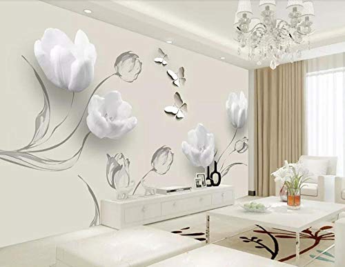 Papier peint 3D tulipe minimaliste pour salon apaisant