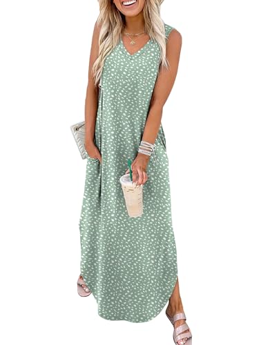 Image of Sampeel Summer Dresses Maxi Dress Vacation Beach Sundresses 2025 with Pockets