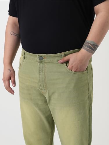 Image of Urbano Plus Men's Straight Fit Heavy Washed Jeans Stretchable