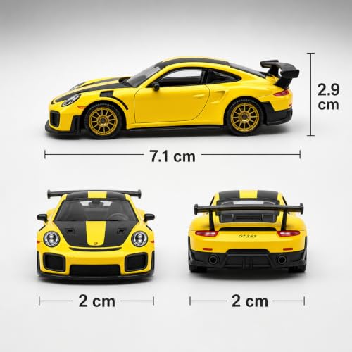 Image of Wizplex CCA Officially Licensed Porsche 911 GT2 RS 1:64 Scale Die Cast Metal Car - Collectible Alloy Sports Coupe Model with Free-Rolling Wheels, Display Showpiece for Kids 3+ & Car Enthusiasts