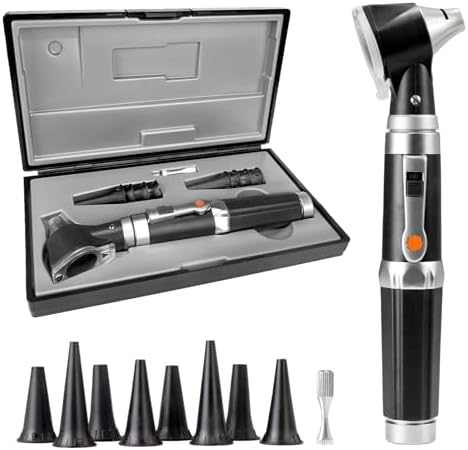Scian Mcp Otoscope Ot10G With Light-Ear Infection Detector,Pocket Ear Scope With Hard Plastic Case For Kids,Adults,Doctor,Pets In Multiple Colors(Black)