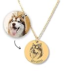 Custom Pet Portrait Necklace Personalized Pet Photo Jewelry Dog Portrait Necklace Cat Portrait Necklace Custom Portrait Pet Memorial Gifts Unique Jewelry Gifts for Her