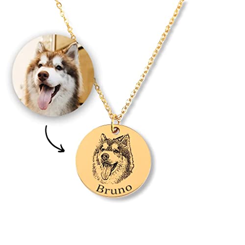 Custom Pet Portrait Necklace Personalized Pet Photo Jewelry Dog Portrait Necklace Cat Portrait Necklace Custom Portrait Pet Memorial Gifts Unique Jewelry Gifts For Her #TOP24