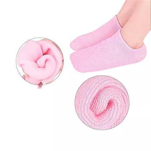 WalTok Socks Moisturizing Overnight, Cotton Spa Gel Moisture Short Socks Gel Inner Lining Infused with Essential Oils, Best for Repairing Softening Dry Cracked Feet Skins