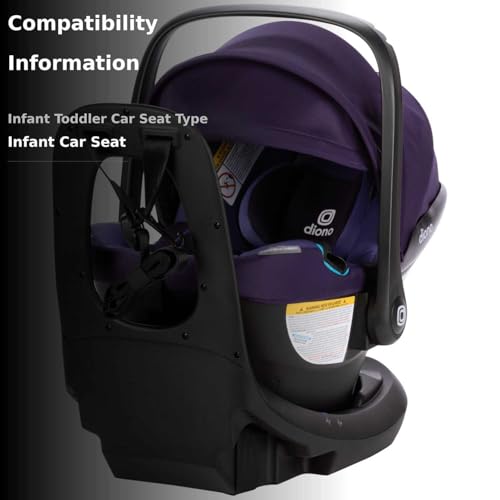 Diono LiteClik30 XT SafePlus Infant Car Seat and Base, Rear-Facing for Infants 4-30lbs, SafePlus Engineering, with Infant Insert, UPF 50+ Sunshade (Purple Wildberry)