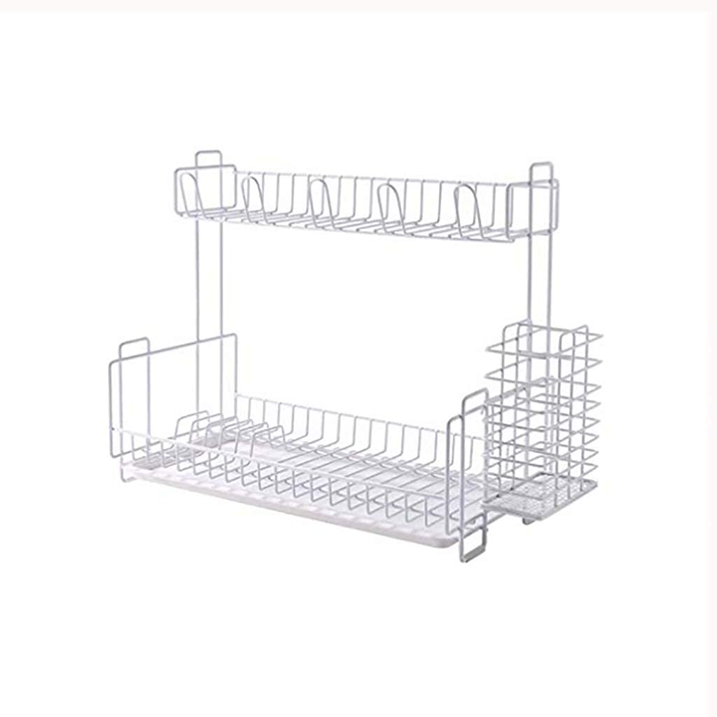 YUOdtuDX draining rack, Dish Rack Kitchen Double Drain To Dry Dishes/Tableware Chopsticks Drying Rack/With Drip Tray
