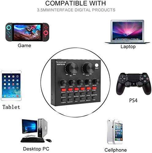 Amazon Com Kokitea Live Sound Card Voice Changer Device For Ps4 Xbox Phone Ipad Computer Sound Card With Multiple Funny Sound Effect For Recording Youtube Liveme Facebook Live Periscope Anchor Black V8 Electronics