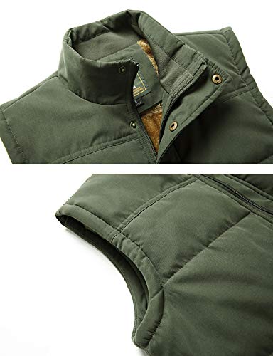 HOW'ON Men's Fleece Vest Winter Warm Puffer Vests Outerwear Sleeveless Jacket3