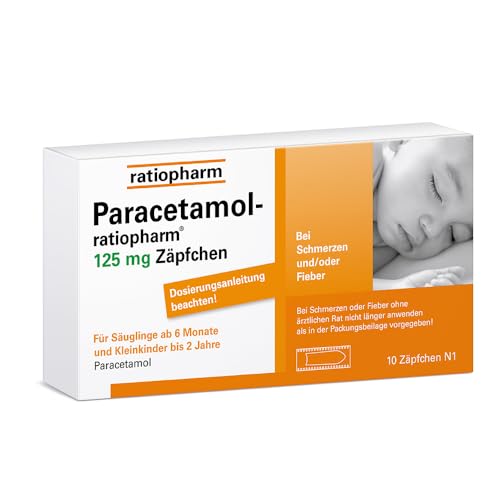 Paracetamol-ratiopharm 125 mg Zäpfchen: Sanfte Hilfe bei Schmerzen und Fieber für Babys 10 Zäpfchen
