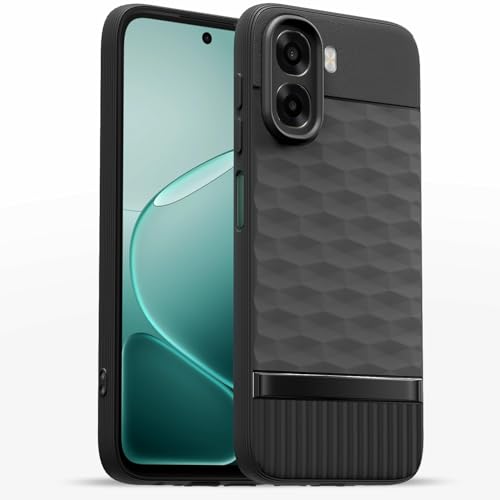 Image of Pikkme Back Cover for Oppo A6X 5G Camera Protection 3D Hexa Cube Design Silicone Protective Bumper Case (Black)