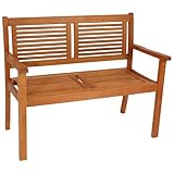 DEGAMO Gartenbank Holzbank CORUNA 2-sitzer 110cm, Eukalyptusholz braun geölt, Outdoor