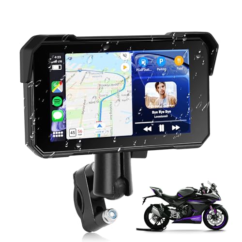 Rimoody Carplay Moto, 5 Pouces Stéréo de Voiture Portable à