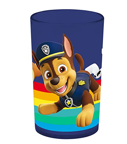 p:os 29964049 Paw Patrol Gobelet en plastique réutilisable pour enfants avec motif populaire Pat' Patrouille, capacité : env. 250 ml, pour boissons froides,...