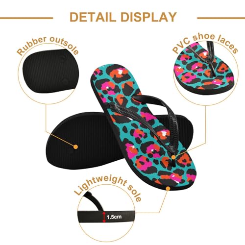 Leopard Red Blue Flip Flop Beach Summer Casual Sandal for Women & Men Shower Shoes 208618652