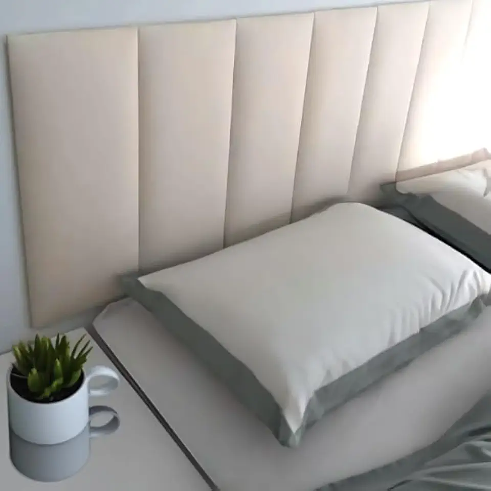 Cabeceira Estofada Modular Cama Casal King 2,00mX45cm Módulos Adesivos (Branco)