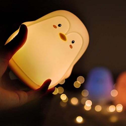 Image of Desidiya Penguin Rechargeable Silicone Night Lamp - Arctic LED Penguin Lamp, Kids Night Light, Nursery Decor, Birthday Gift, Silicone LED Light