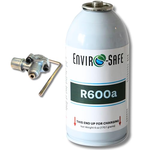 ENVIRO-SAFE R600a Refrigerant | 1 Pack | 6 oz/170g Can | Piercing Style Can for HVAC Use (Include Bullet Piercing Valve)