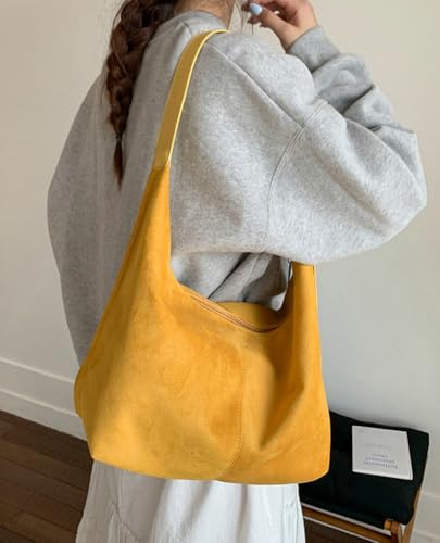 Slouchy Suede Hobo Bags Women Underarm Shoulder Bag Trendy Crescent Crossbody Purses Cute Travel Work Tote Handbag 20252