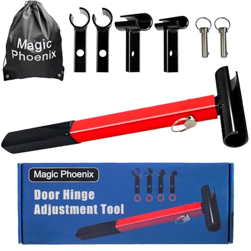 Hinge Gap Adjusting Wrench Kit, Heavy Duty 4 in 1 Door Hinge Adjustment Tool for Residential and Commercial Use, Durable Painted Steel Hinge Bender Wrench with Rubber Grip, Professional Adjustment Set