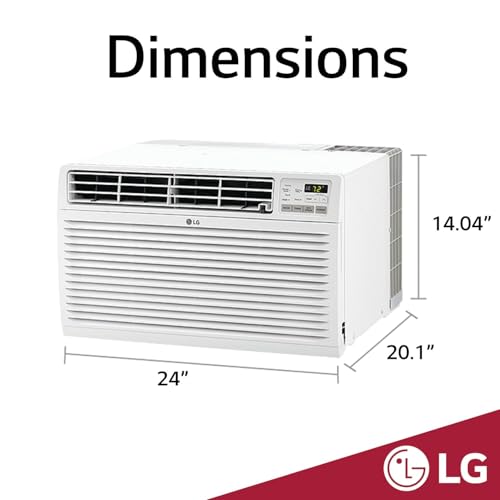 LG 9,800 BTU Through the Wall Air Conditioner with Supplemental Heat, 230V, AC Wall Unit for Rooms up to 440 Sq.Ft. (18' x 25' Room Size), Perfect for Bedroom, AC with Remote and Auto-Restart, White - Image 3
