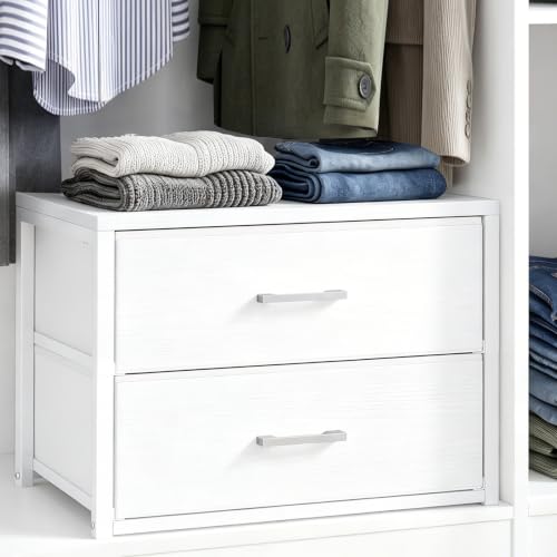 Image of Fixwal Closet Drawers for Clothes, 1 Pack, 2 Drawers Dresser, 21.2 inch Wide