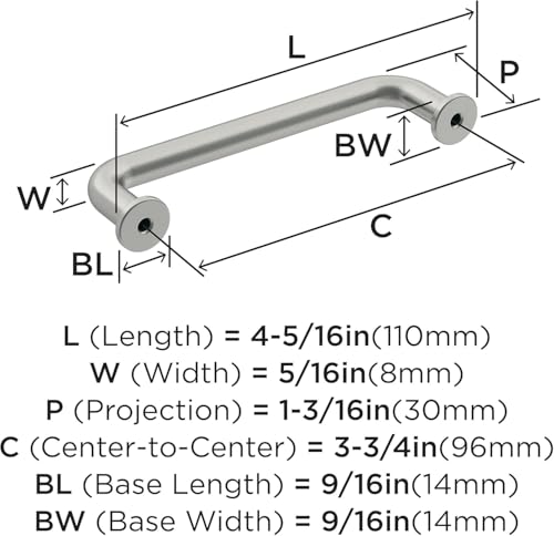 Amerock | Cabinet Pull | Satin Nickel | 3-3/4 inch (96 mm) Center-to-Center | Factor | 1 Pack | Drawer Pull | Cabinet Handle | Cabinet Hardware by Amerock - Image 5