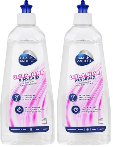 CARE + PROTECT liquide de Rinçage Brillance Extra, Universel Pour tous les Lave-vaisselle, Puissant Contre les taches, Favorise Un Séchage Plus Rapide, 500ml, liquide de Rinçage Brillance Extra