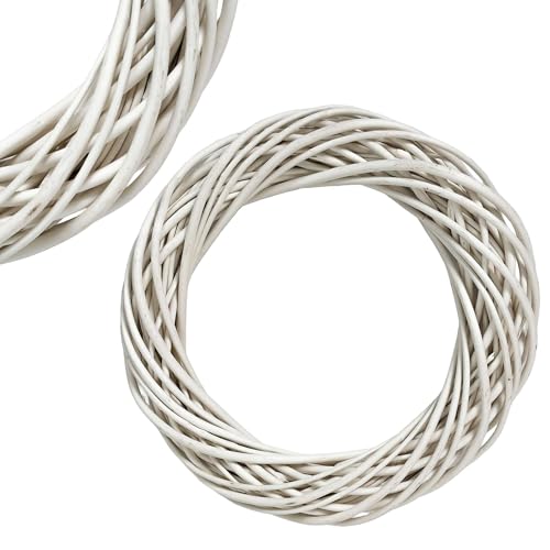 BOGATECO Couronne en osier 30 cm – Couronne naturelle pour couronne de porte, grande couronne en osier faite à la main – pour belles couronnes de l'Avent en bois – Utilisation polyvalente