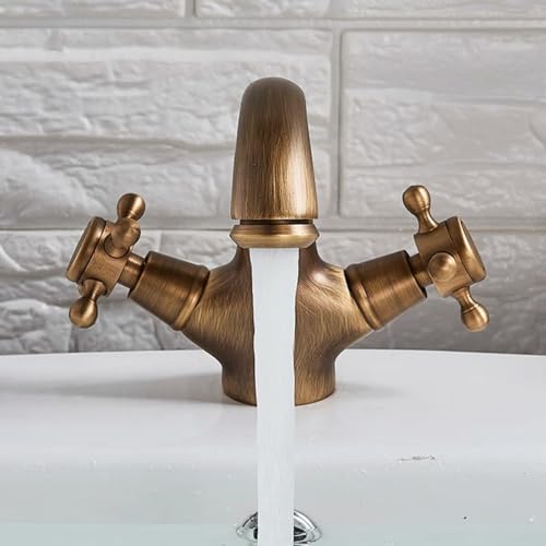 Robinet de lavabo en laiton antique chic et mitigeur rétro - 2