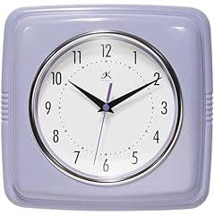 Infinity Instruments Retro Wall Clock – 9 Inch Square Silent Non Ticking Mid Century Modern Clock –