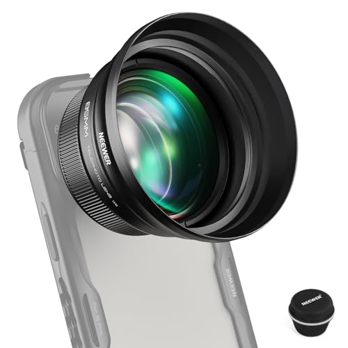NEEWER HD 85mm Telephoto Phone Lens Only for 17mm Thread Backplate, 2.5X Magnification Compatible with SmallRig Phone Cage NEEWER Case for iPhone Samsung with 17mm Lens Adapter & Lens Hood, LS-59 by NEEWER - Used condition - CA$109.76