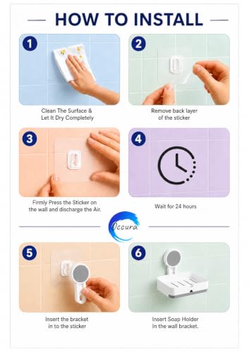 Image of Stickable Soap Stand Pack of 2 | Wall Adhesive Dish | Drill free wall mounted bathroom organizer. Plastic washbasin soap holder set. Ideal compact storage for sinks and showers.