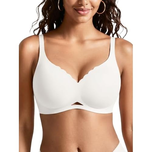 Jelly Bras No Underwire Padded Full Coverage Comfortable Supportive Scalloped Everyday Bras